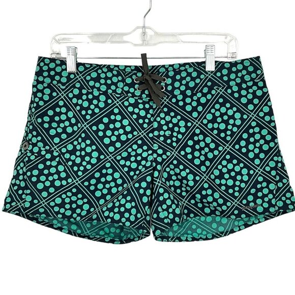 Patagonia Pants - Patagonia Women's 10 Wavefarer Board Shorts Green Polka Dot 4" Inseam Swim Hike
